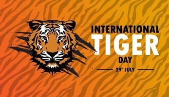 día internacional del tigre 29 de julio vector