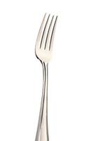 Silver fork on white background photo