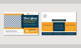 Travel business corporate postcard template design vector