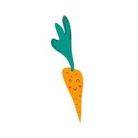 Vector illustration of an isolated carrot with a happy face.