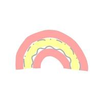 Hand drawn pastel color rainbow bridge vector