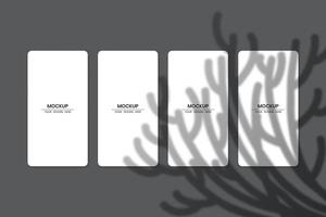 Blank white paper cards mockup with shadow overlay effect vector