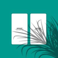 Blank white paper cards mockup with shadow overlay effect vector