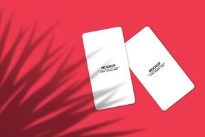 Blank white paper cards mockup with shadow overlay effect vector