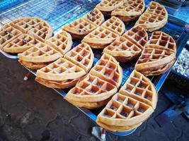 delicious waffle sold in Thai street market.