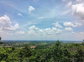 forest and cloudy blue sky background scenery in Thailand photo