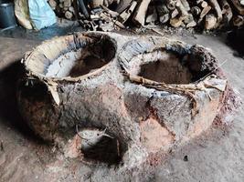 Old kiln for making rock salt in Thailand photo