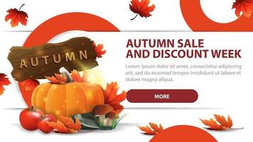 Autumn sale and discounts week, modern discount banner vector