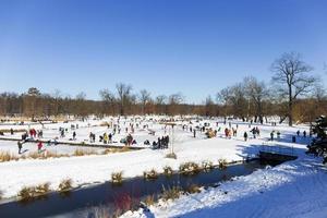 The largest Park in Prague Stromovka in the snowy Winter photo