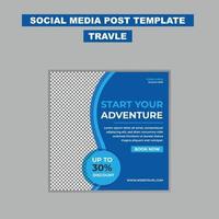 Travel Social Media Post Template Design. Social Media Banner Design vector