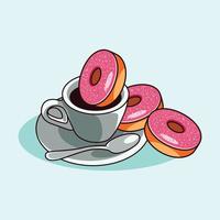 coffe with cup and spoon vector