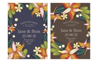 Realistic Floral Invitation Card Concept vector