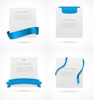 White Card with Ribbon Vector Illustration