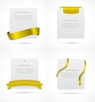 White card with ribbon vector illustration