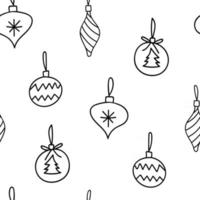 adornos de árbol de navidad dibujados a mano patrón de repetición perfecta vector