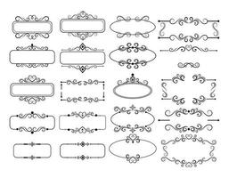 Seth assembly of various elements of the frame ornaments - Vector