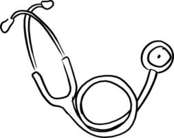 freehand stethoscope vector illustration