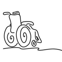 doodle wheelchair with copyspace on the right vector