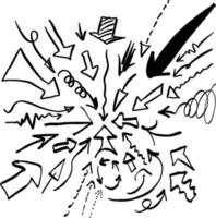 Doodle flecha conjunto ilustración vectorial boceto dibujado a mano vector