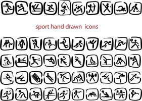 set doodle sport icons vector illustration