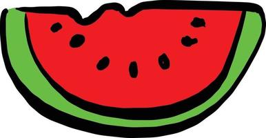 slice of watermelon vector illustration sketch hand drawn