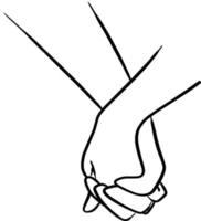 close-up lover holding hand vector