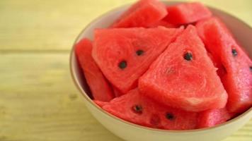 Fresh watermelon sliced on plate video