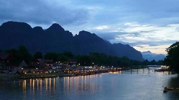 time lapse nam song river in vang vieng, laos video