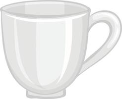 Una taza de té vacía aislada sobre fondo blanco. vector