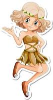 Little fairy cartoon character sticker vector