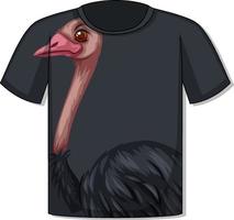 Front of t-shirt with ostrich template vector