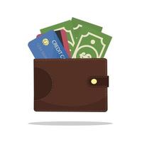 Wallet. Vector cartoon illustration.