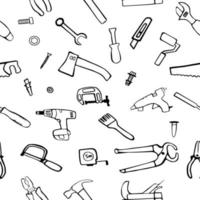 Tools seamless pattern. Vector doodle illustration