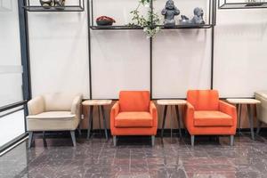 Empty orange chair interior decoration in living room photo