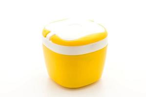 Yellow water canteen on white background photo