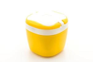 Yellow water canteen on white background photo