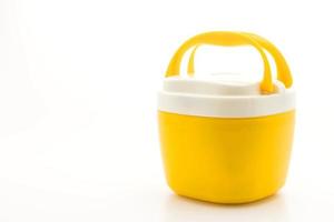 Yellow water canteen on white background photo