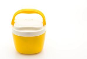 Yellow water canteen on white background photo