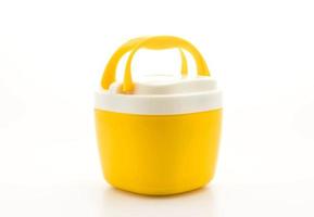 Yellow water canteen on white background photo