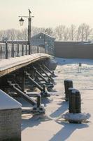 winter landscape, view of Hare Island and the Ioannovsky Bridge in fog photo