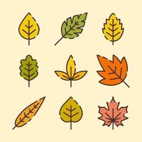 Autumn Leaves Icons Set vector