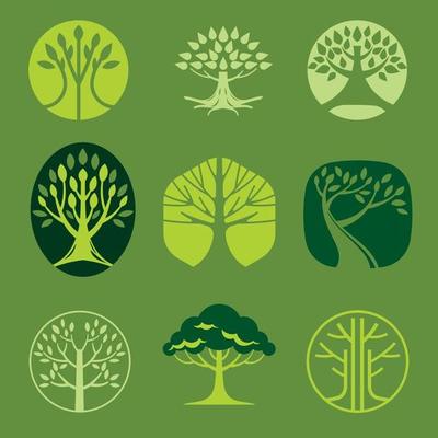 Set of Modern Tree Logo