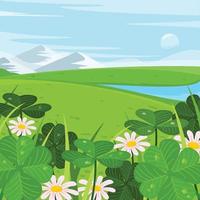 Clover Field Background vector