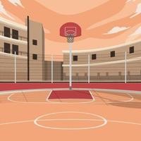 Outdoor Basketball Court vector