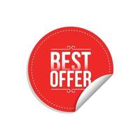 Best offer sticker badge discount prices for promotion vector