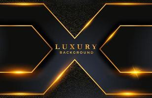 Abstract luxury elegant black  background with gold particle elements vector