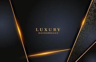 Abstract luxury elegant black  background with gold particle elements vector