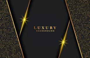 Abstract luxury elegant black  background with gold particle elements vector