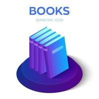 Books isometric icon. Stack of Books isolated on white background. vector