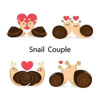 Couple of snails in love. vector